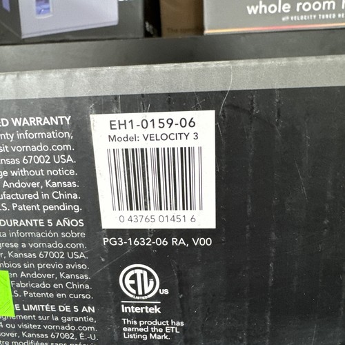 Vornado Velocity 3 Adjustable Thermostat 1500W Space Heater - Black - Bild 5 von 5