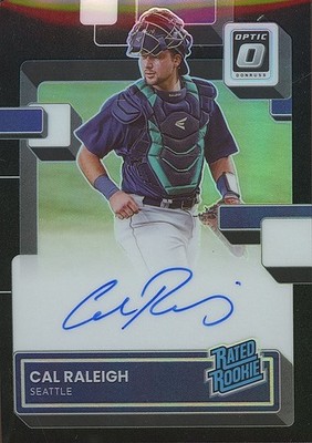 マリナーズ　HR王　カルローリー　直筆サインフォト　Cal Raleigh Cal Raleigh 2022 Optic Rated Rookie Black Auto Autograph RC