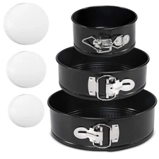 Spring Form Cake Pan Set of 3 4" 7", 9" With 60 Parchment Paper - Thanksgiving