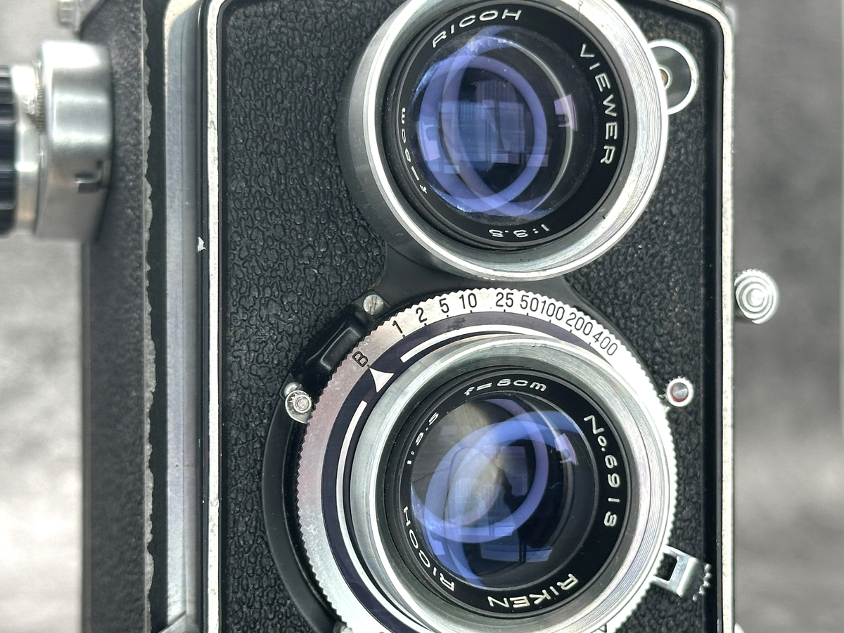 MINT] RICOH Ricohflex Dia TLR Film Camera 80mm f3.5 w/Case, Hood