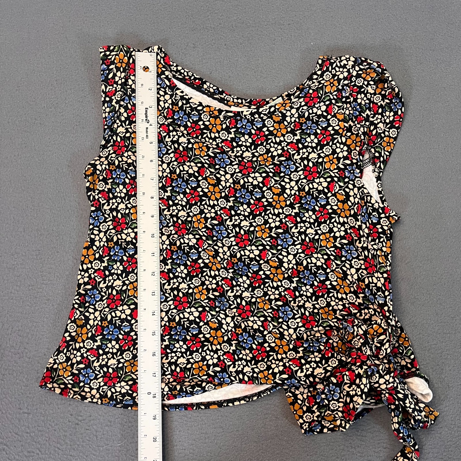 Maeve by Anthropologie Womens Med Pasture Floral Print Blouse Tie Front Top Tank