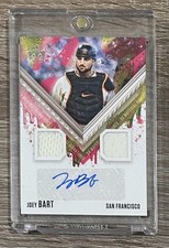 2021 Panini Diamond Kings #DKMS-JB Joey Bart DK Material Dual Jersey AUTO