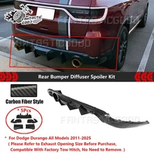 For Dodge Durango R/T SRT 2011-25 Carbon Fiber V2 Shark Fin Rear Bumper Diffuser
