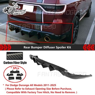 For Dodge Durango R/T SRT 2011-25 Carbon Fiber V2 Shark Fin Rear Bumper Diffuser