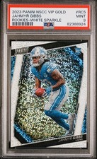 2023 Panini VIP National Jahmyr Gibbs White Sparkle Prizm Rookie RC PSA 9 POP 4