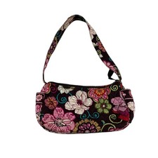 Vera Bradley Quilted Floral 10" Shoulder Bag Zipper Closure Adjustable Strap