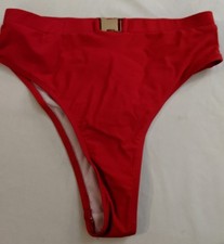 Red With Brass Buckle Swimsuit Separates Bottoms