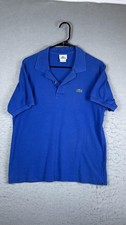 Lacoste Pique Polo Shirt Mens Medium Blue Crocodile Logo Short Sleeve Casual
