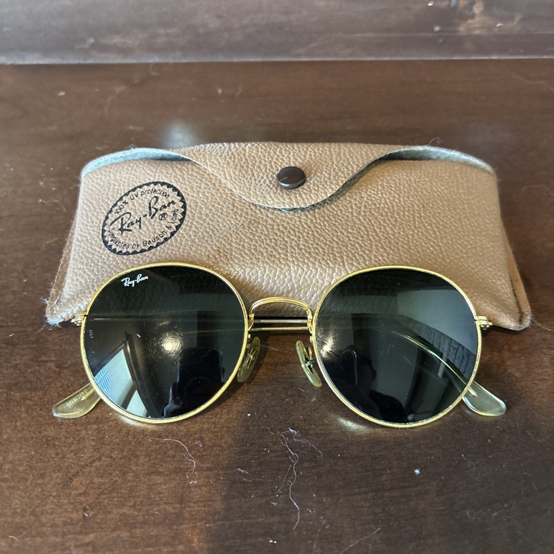 VINTAGE B&L RAY-BAN W0607 VPAS 52[]21 ARISTA ROUND CRYSTAL AVIATOR SUNGLASSES