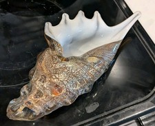 Large Murano Art Glass Conch Shell Ocean Coastal Decor Heavy