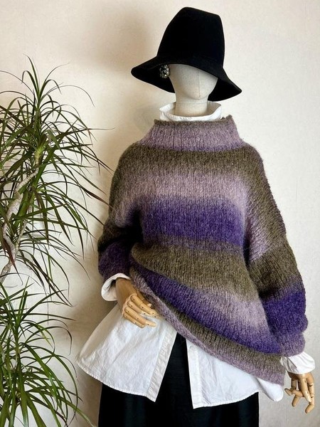 Women Ballin Sweater Purple Wool 46 / 3XL / 54