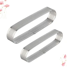 2 Pcs Stainless Steel Egg Tart Mold Cake Crumpet Rings Tartlet Mould