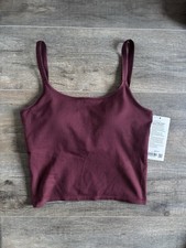 Lululemon Ebb To Street Scoop Cropped Tank Top Bc Ribbed - 10 Maroon Plum Lululemon Ebb To Street Scoop Cropped Tank Top Bc Ribbed - 10 Maroon Plum