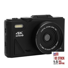 Digital Camera, 64MP 4K UHD Vlogging Camera with 3 Inch Flip Screen, 18X Black
