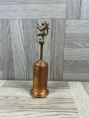 Vintage einziehbare Bürste Messing Kamin Begleiter Werkzeug - Löwe Design