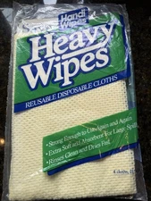 Vintage Softsoap Handi Wipes HEAVY WIPES Yellow Reusable Cloths 4-Pk NEW / Prop
