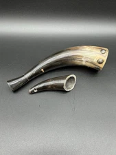 Unbranded Bull Horn Powder Horn With Plug