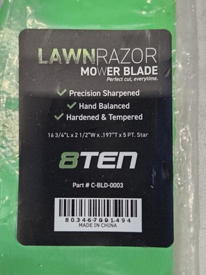 lawn razor mower blade 8ten c-bdl 0003 16-3/4 L X 21/2 W X .197  T X 5PT Star