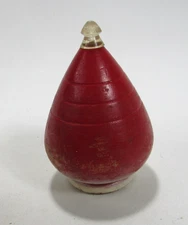 Vintage Duncan Toy Wooden Spinning Top w/ Plastc Tip Red White Paint 2.75" Tall