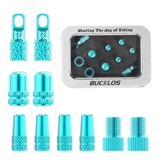 BUCKLOS Bike Tire Valve Stem Cap Set, Presta and Schrader Turquoise