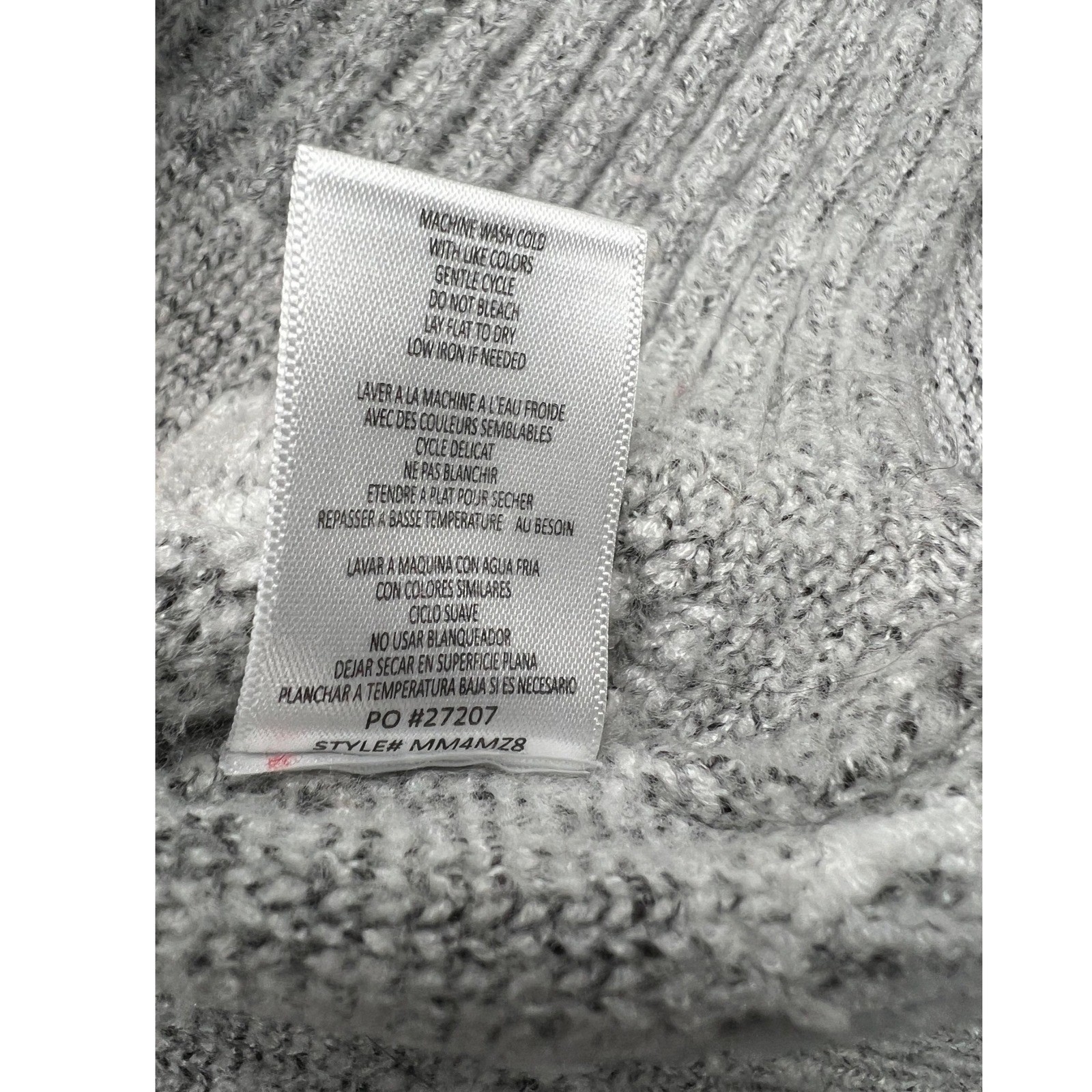 Gray Heart Pattern Knit Pullover Sweater Womens XL - image 5