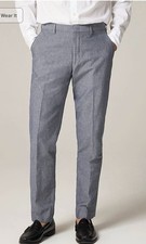  198 J.Crew Men's 33x32 Ludlow Slim-fit suit pant in Linen / Wool blend