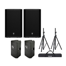 ElectroVoice ZLX12P G2 Powered Speaker Pair With Covers and Stands