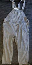 LIBERTY BLUES Denim Overalls Gray SZ 48x28 Big Men's Carpenter Farmer Hip Hop