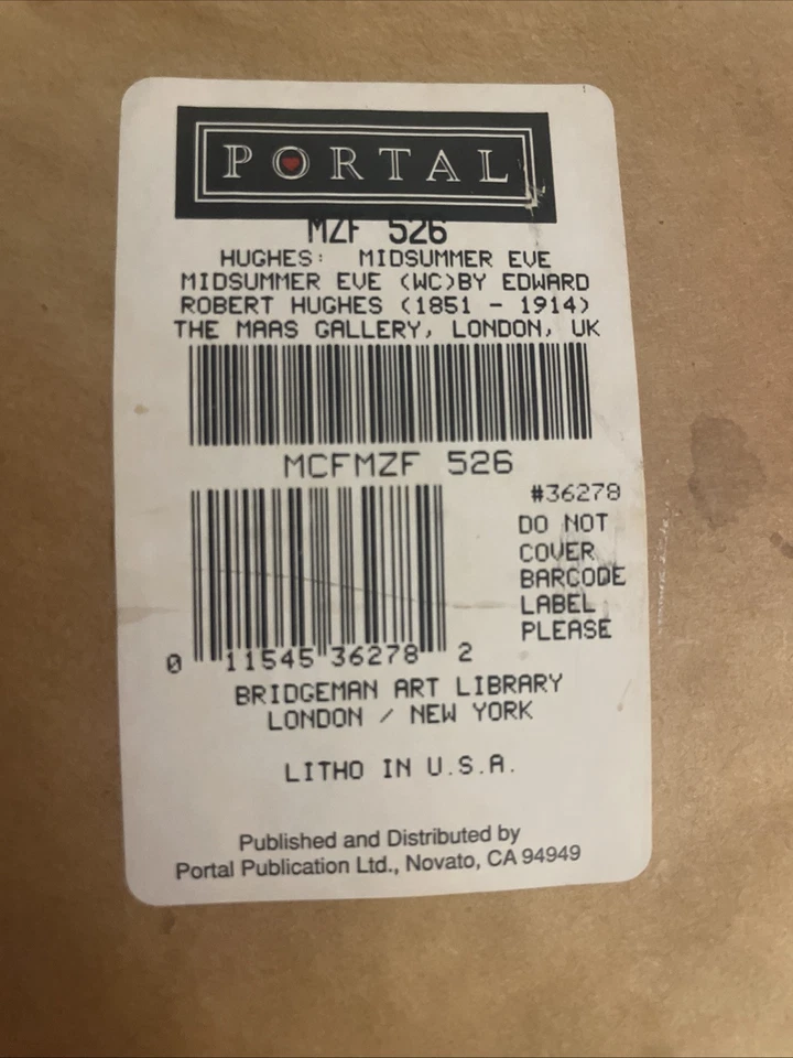 Original  Stamped Vintage Painting Edward Hughes Midsummers Eve - Image 2 of 2