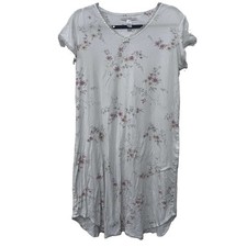 Carole Hochman White Floral Print Short Sleeve Nightgown Coquette Grandma Sz M