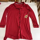 NWT Born Bamboo Jersey Pajama shirt Red Button-Front Collared Pocket L — photo 1