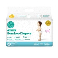 Natural Bamboo Disposable Baby Diapers 36 Count Size 5 XLarge 100 Absorbency