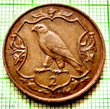 ISLE OF MAN Queen Elizabeth II 1984 AA 2 PENCE, Peregrine Falcon Bronze