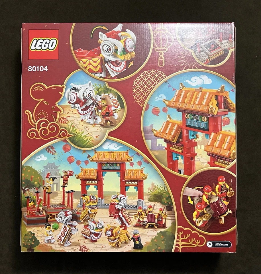 CAJA DAÑADA LEGO Año Nuevo Chino Danza del León 80104 Retirado Foto 2 de 4