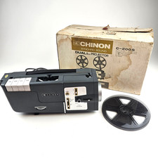Vintage Chinon C-200S Dual 8mm Film Projector With Power Supply Boxed