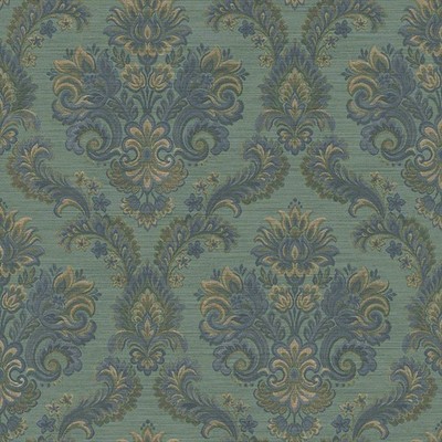 35945-Ornamenta Damask Green Blue Galerie Wallpaper