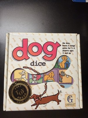 Gamewright Dog Dice Bingo Game 2005 Bones Ceaco Kids Children Stambler Osieck