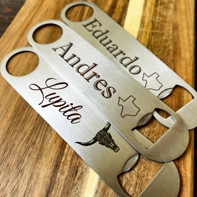 Engraved Beer Bottle Openers, Bar Key for Bartender, Bar Gift, Personalized