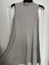 Uniqlo Women Mock Neck Sleeveless Flare Dress Size Medium Gray