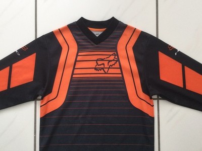 Fox Racing HC Motocross Long Sleeve Jersey Shirt Black-Orange KIDS Youth LARGE