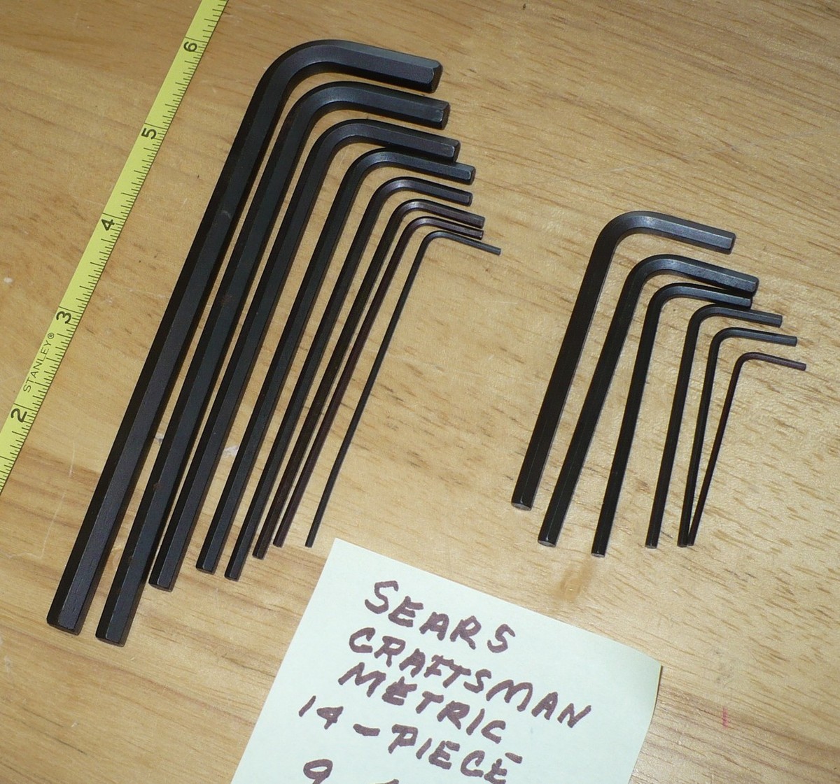 備品やスペシャル Vintage Sears Craftsman 9 46684 Metric -V- Hex Key Set 14 piece