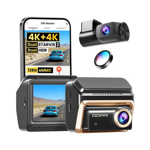DDPAI Dual 4K Dashcam,Dashcams for Car with Free 128G eMMC + CPL,Dual STARVIS...