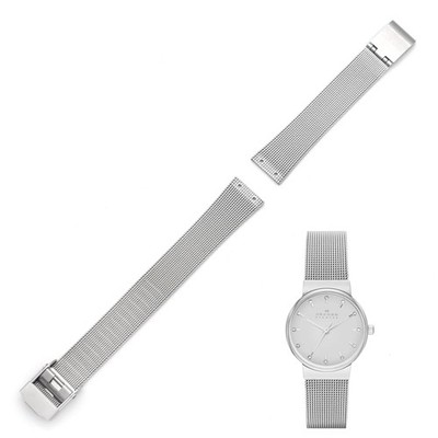 THEAGE14mm Watch Band Screwing Stainless Steel Watch Strap Replacement for Sk...
