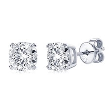 3.0ct Cushion Cut Lab‑Created Diamond Test Pass Four Prong Stud Earrings
