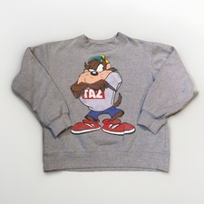 Looney Tunes Taz Tasmanian Devil Gray Sweatshirt Women  s Medium