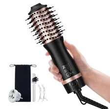 Travel Dual Voltage Hair Dryer Brush 1000 Watts Compact Hot Air European Plug