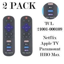 2 Pack New Original TCL 21001-000109 Smart TV Remote Controls Netflix Disney
