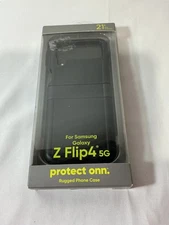 Protect Onn rugged Case Samsung Galaxy Z Flip4 5G  Black Cellphone  NEW