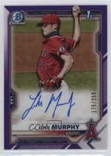 2021 Bowman Draft Chrome Pick Purple Refractor 175/250 Luke Murphy Auto 16z7