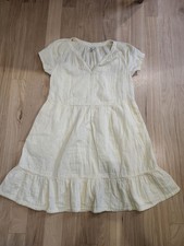 Pact Women  s Coastal Double Gauze Breezy Dress Medium Lightweight Yellow
